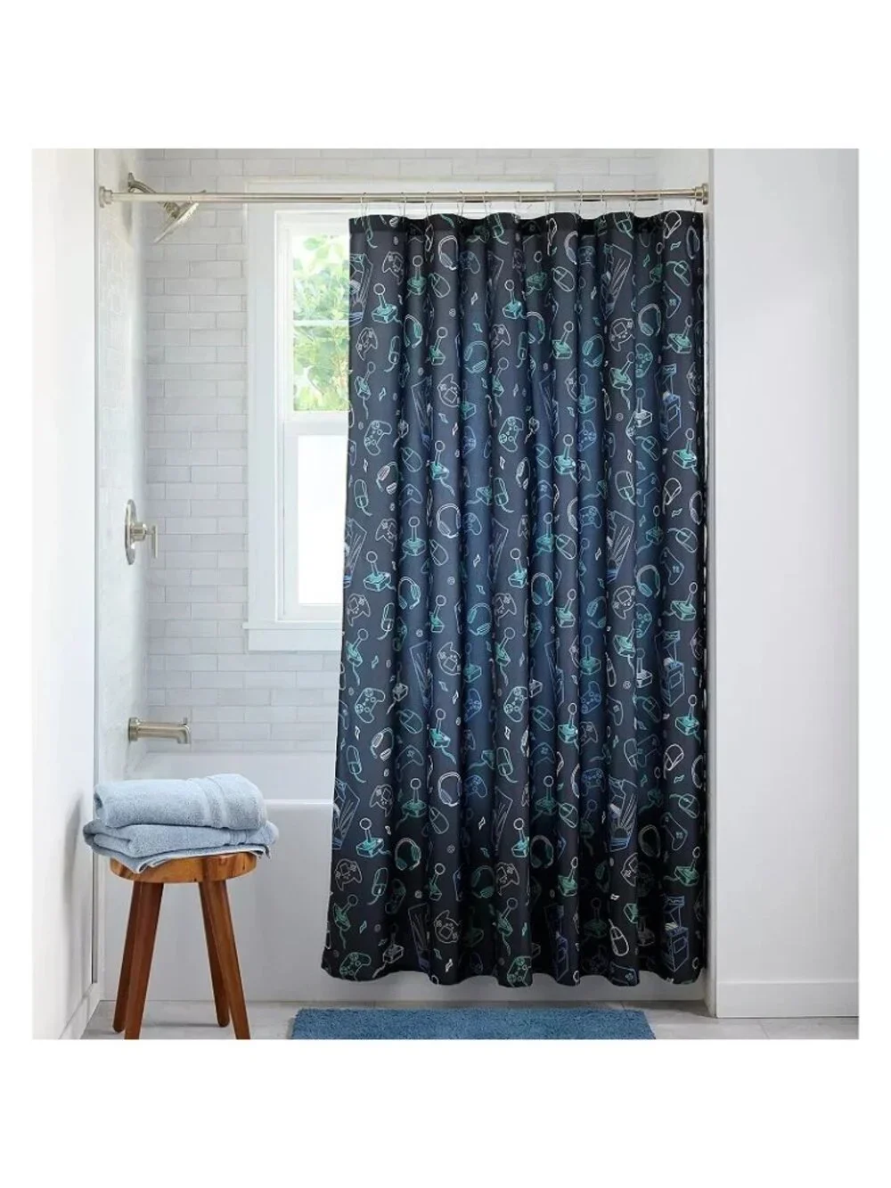 Kids Gaming Gamer Shower Curtain Fabric 70